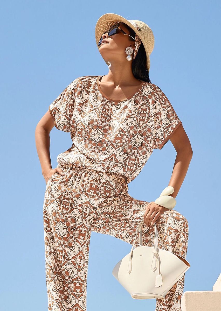 Bedrucktes Material-Mix Sommershirt
