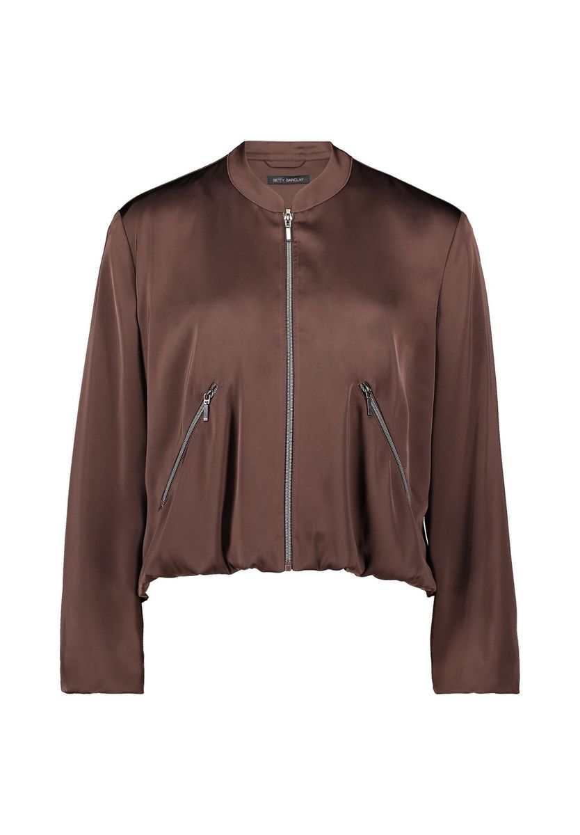 Blouson Jacke mit Satin-Finish und Reißverschluss