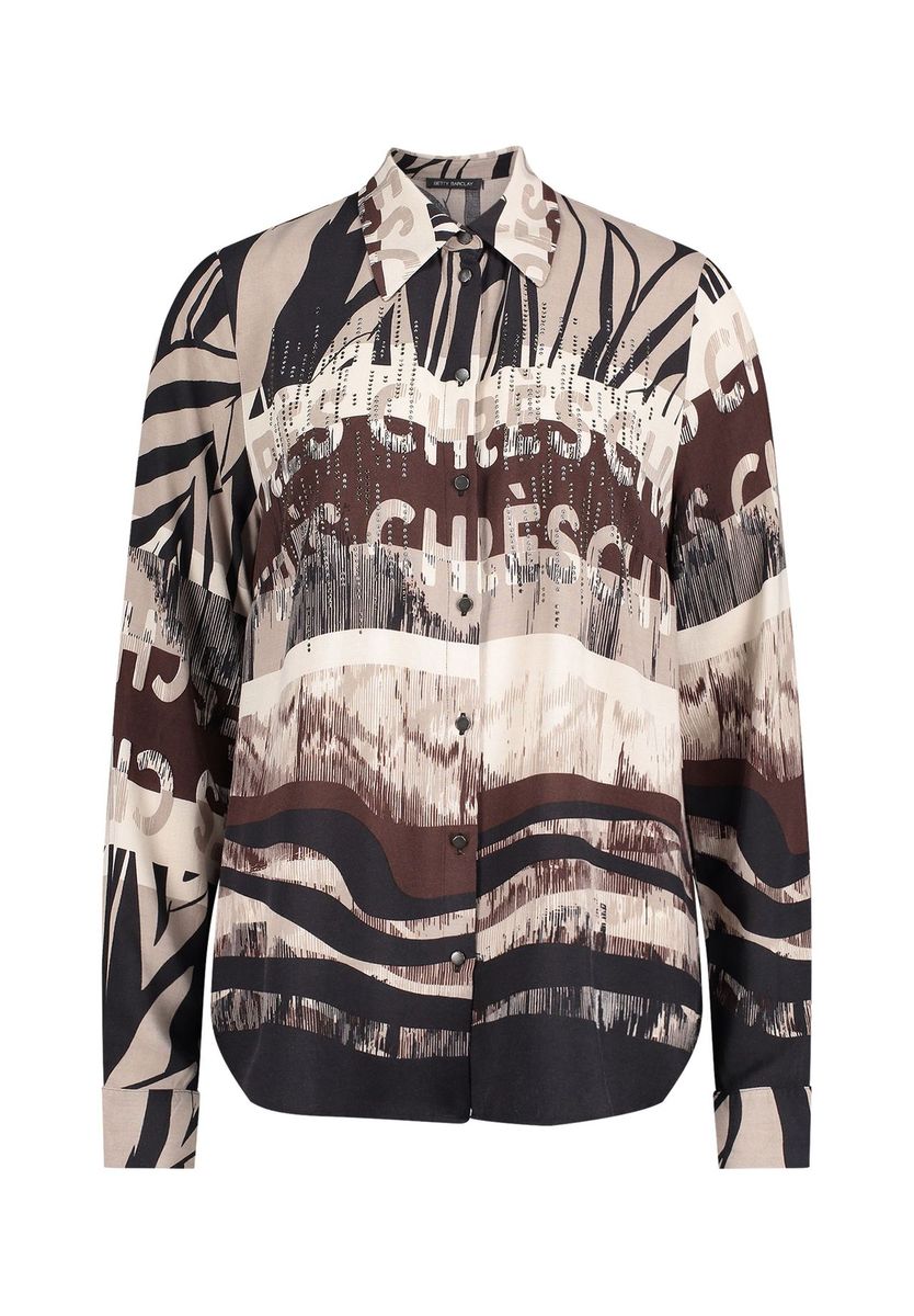 Langarm Bluse mit abstraktem Muster