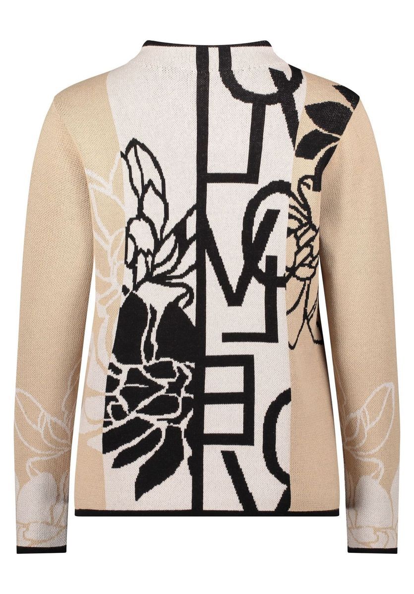 Strickpullover mit grafischem Blumenmuster