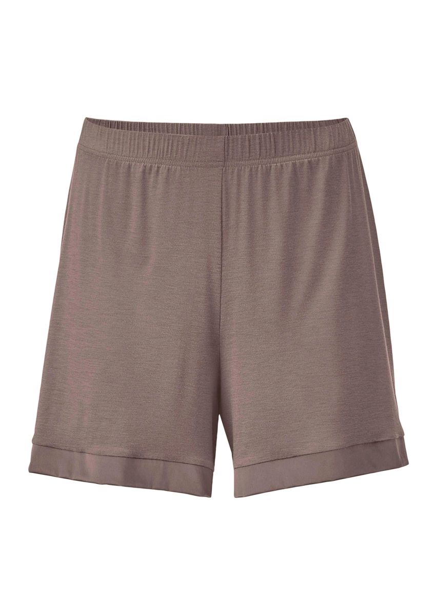 Jersey-Pyjamashorts mit Satinblende