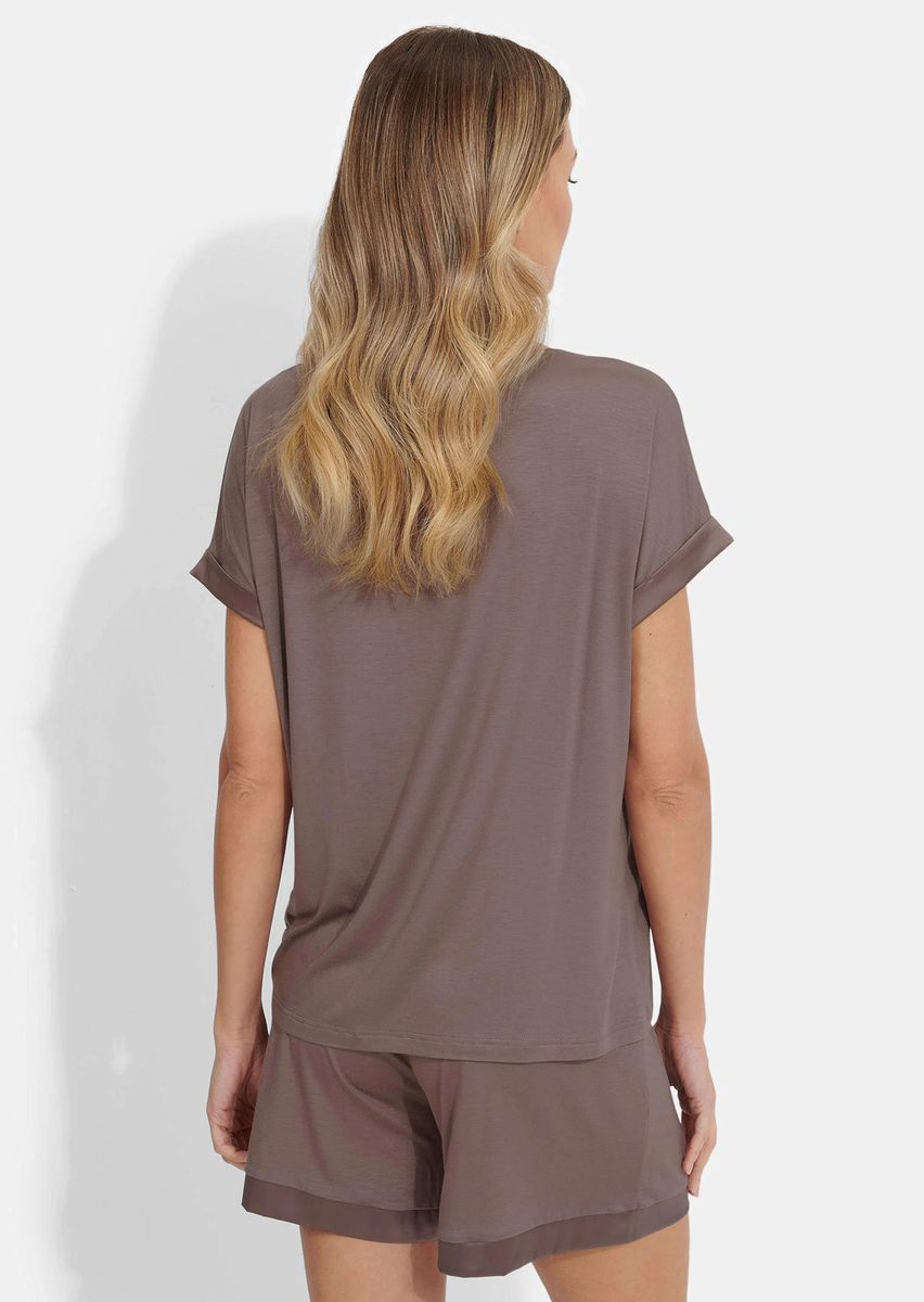 Weiches Modal-Pyjama-Oberteil mit Satin