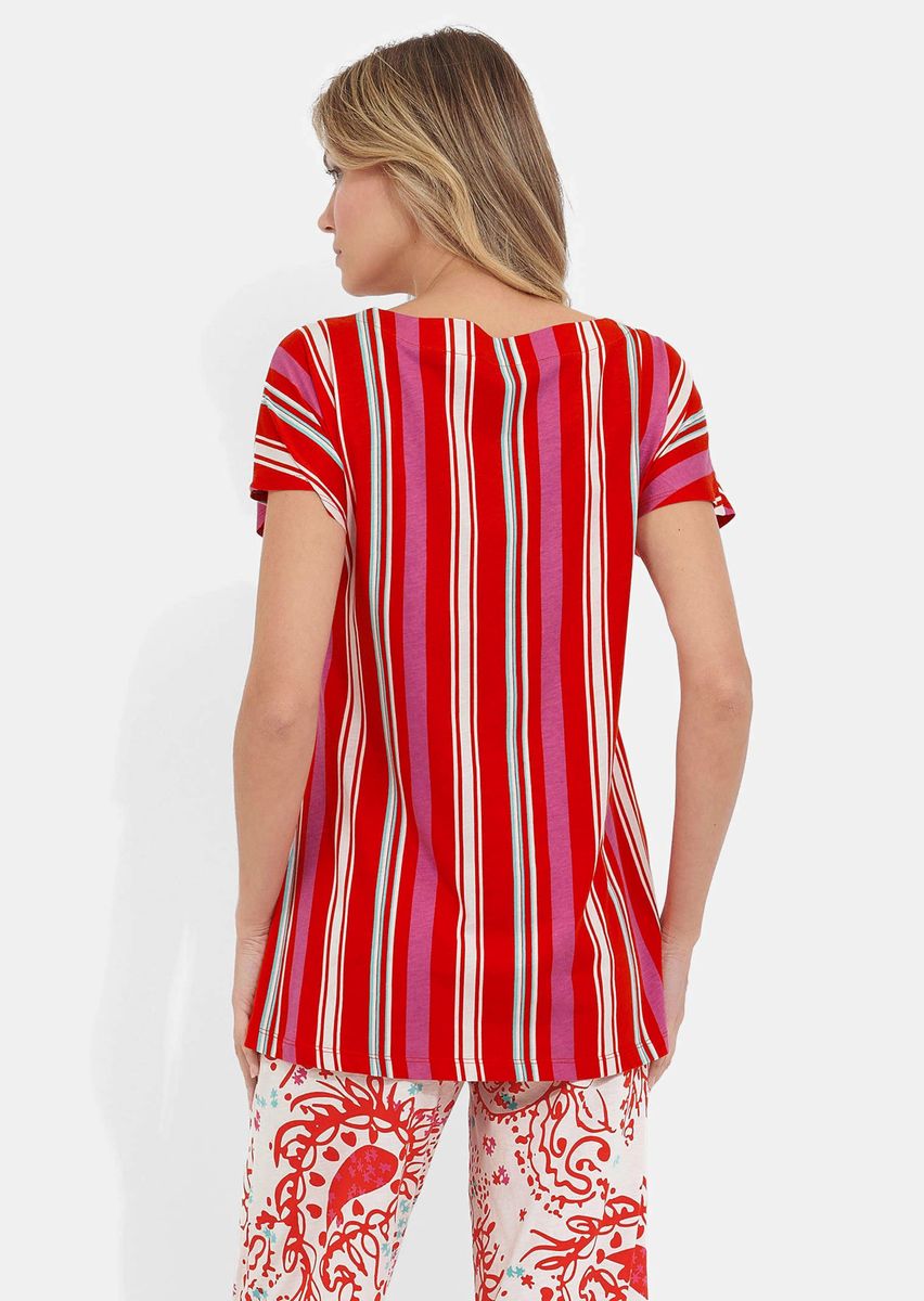 Pyjama-Set mit Streifen und Paisley