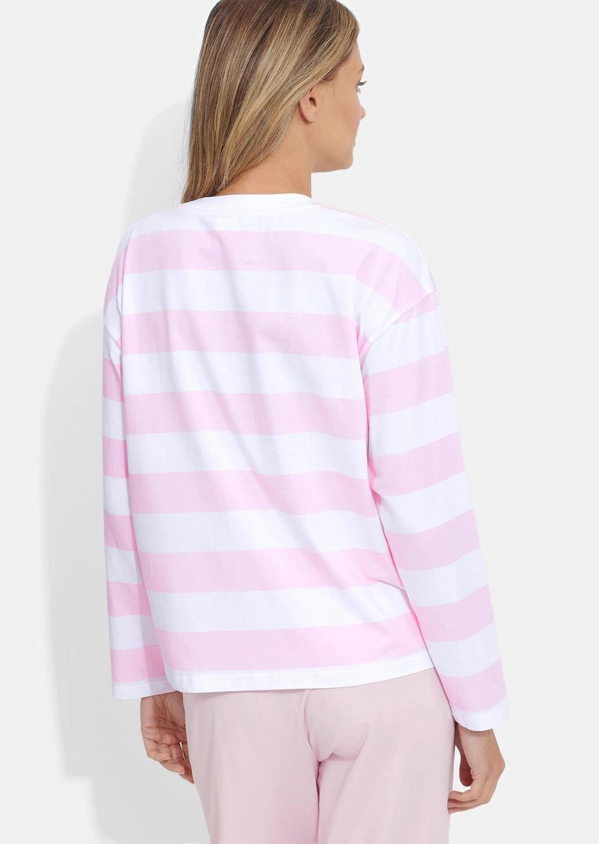 Gestreiftes Baumwoll-Langarmshirt