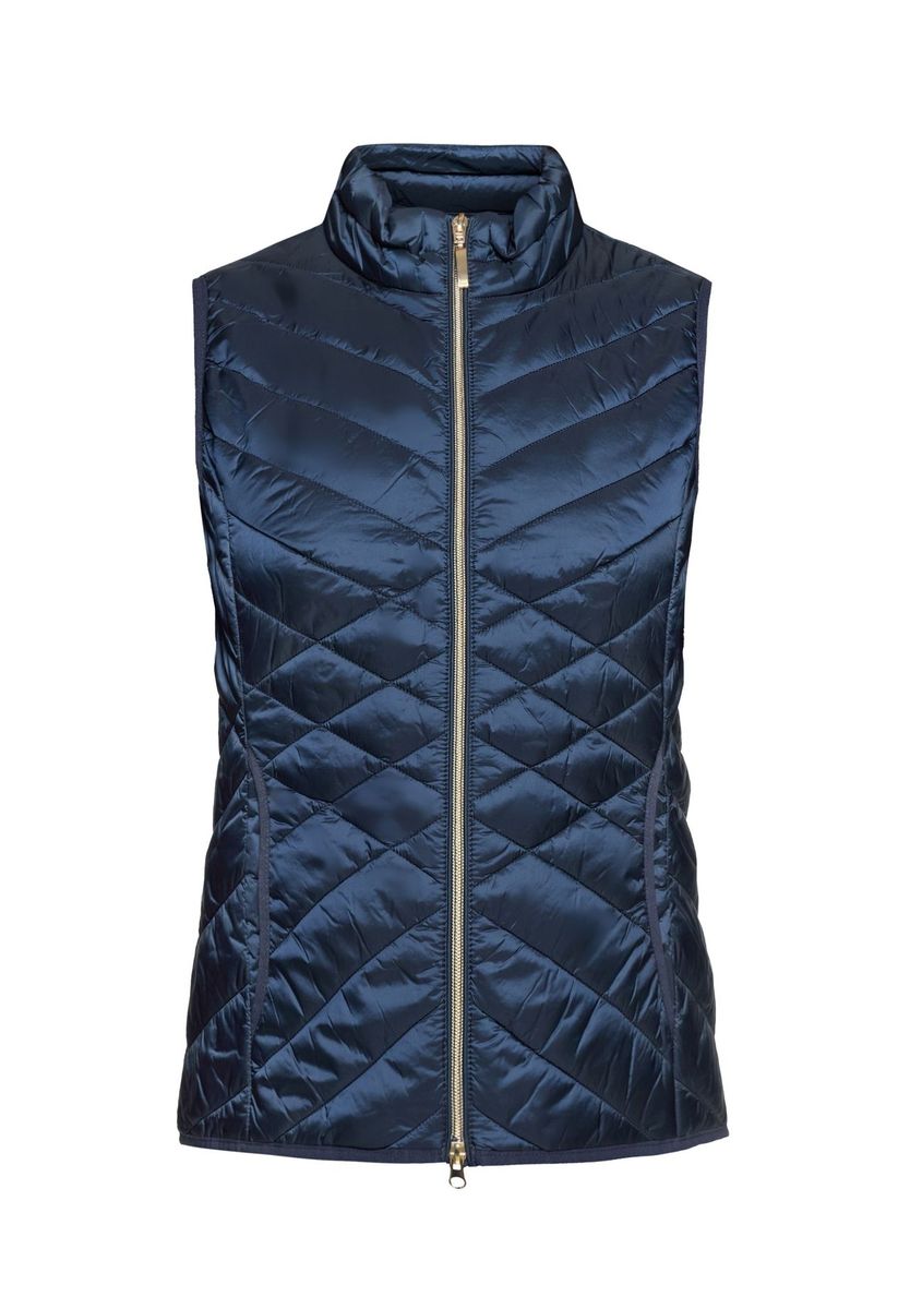 Ärmellose Steppweste mit Stehkragen