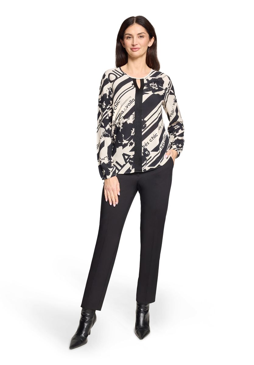 Langärmlige Bluse mit abstraktem Print