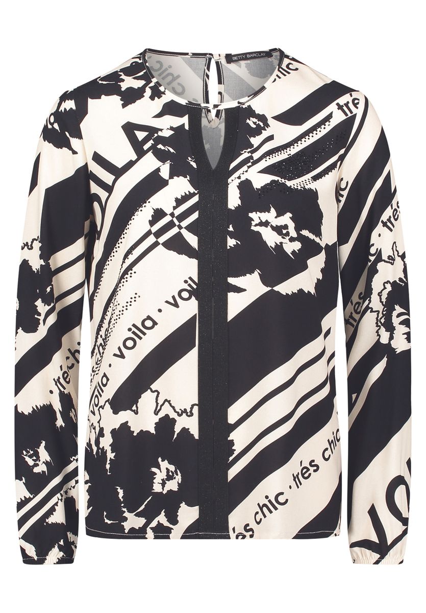 Langärmlige Bluse mit abstraktem Print