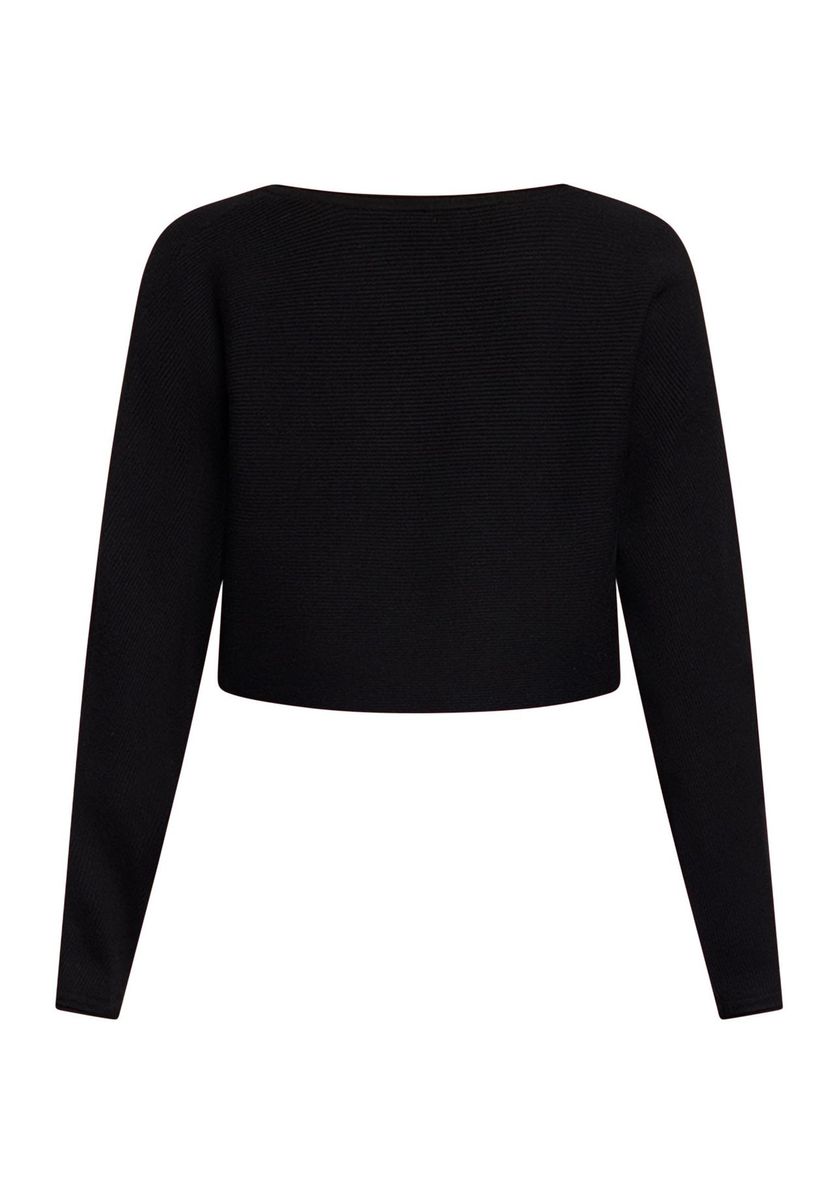 Kurz Geschnittenes Rippstrick Langarm Oberteil