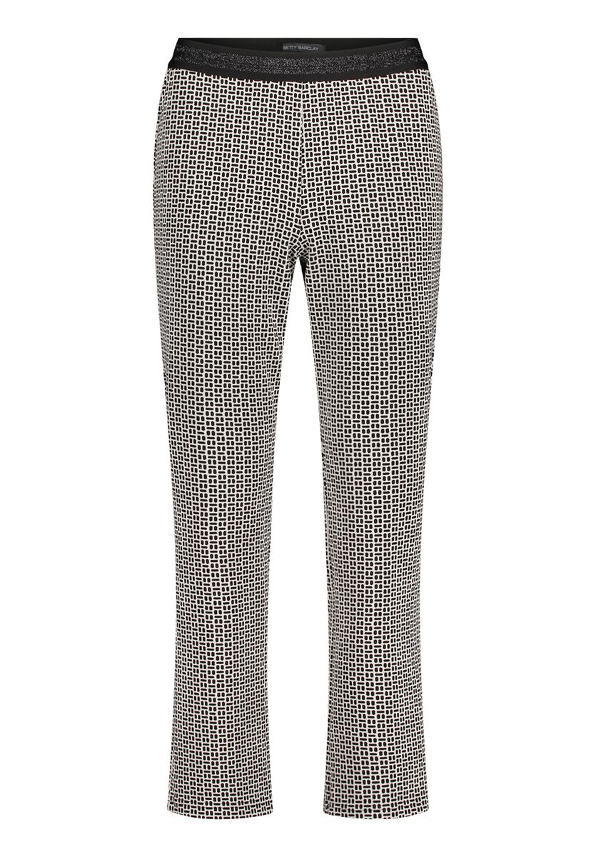 Geometrisch gemusterte, elastische Freizeithose