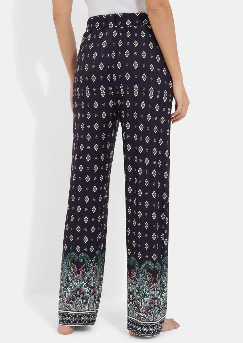 Musterhose mit weitem Bein