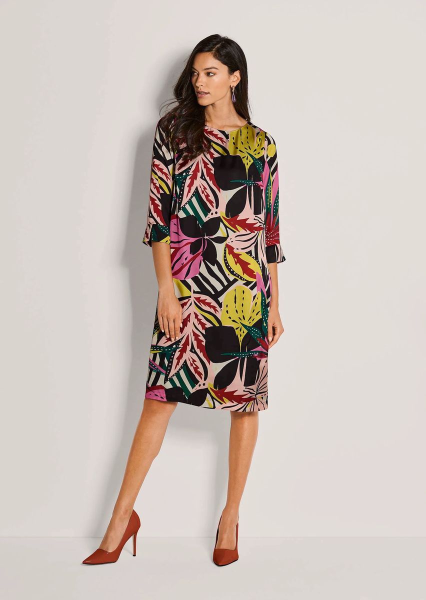 H-Linien-Kleid mit Blumenmuster