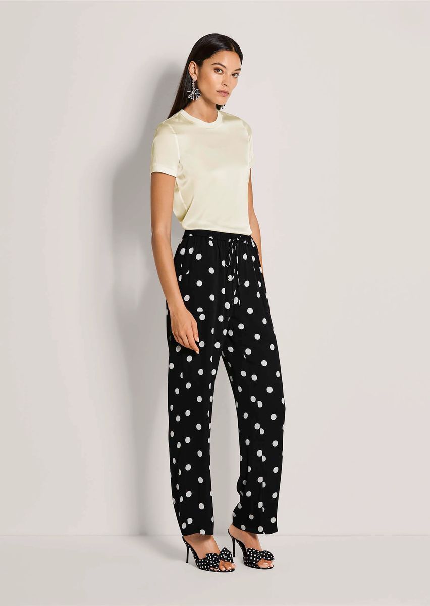 Weite Polka-Dot-Hose mit Komfortbund