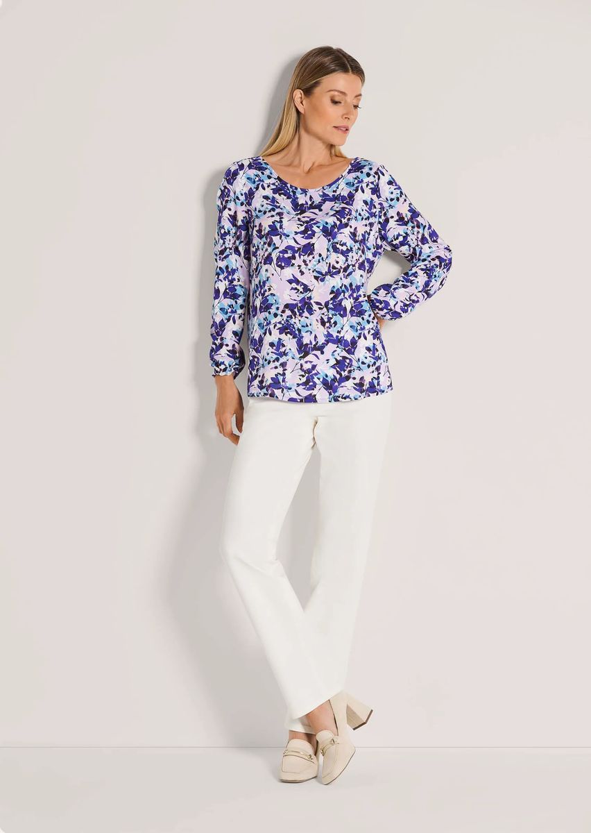 Romantische Viskosebluse mit Blumendruck