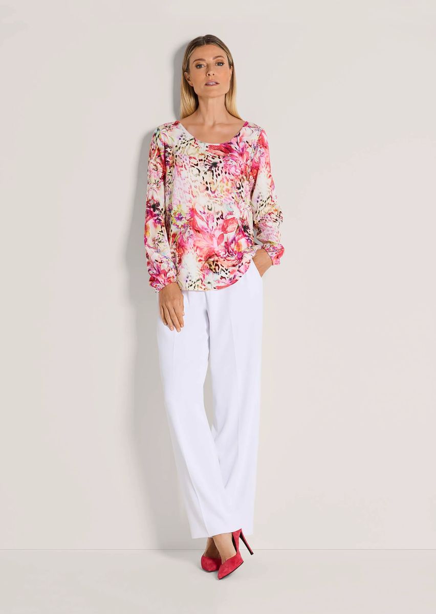 Viskosebluse mit lebhaftem Mustermix