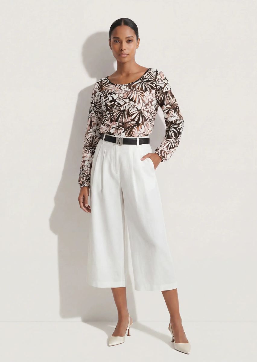 Bluse mit abstraktem Blätterprint