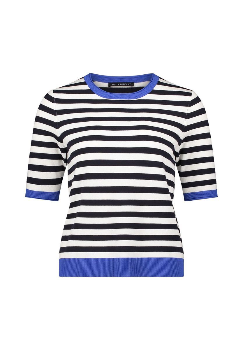 Gestreiftes Kurzarm-Strickoberteil