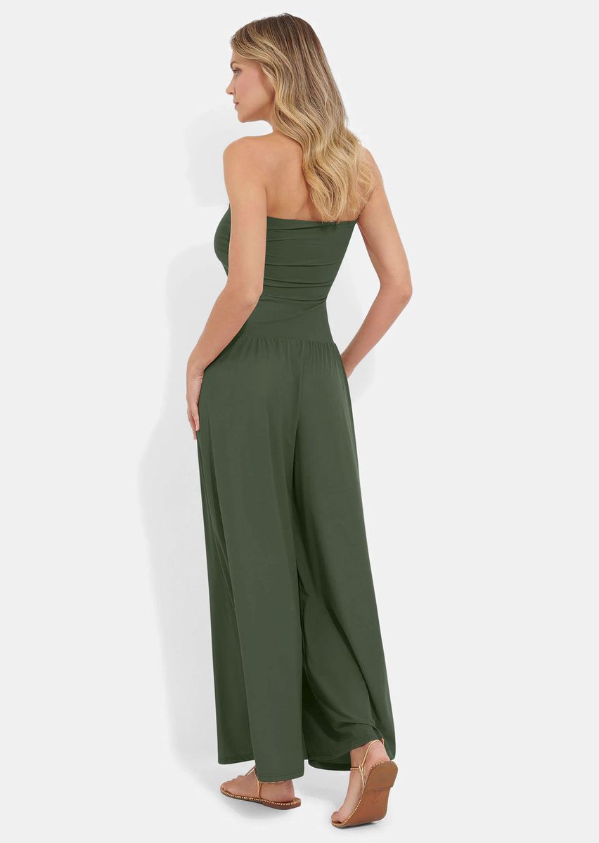 Vielseitiger Bandeau-Jumpsuit mit weitem Bein