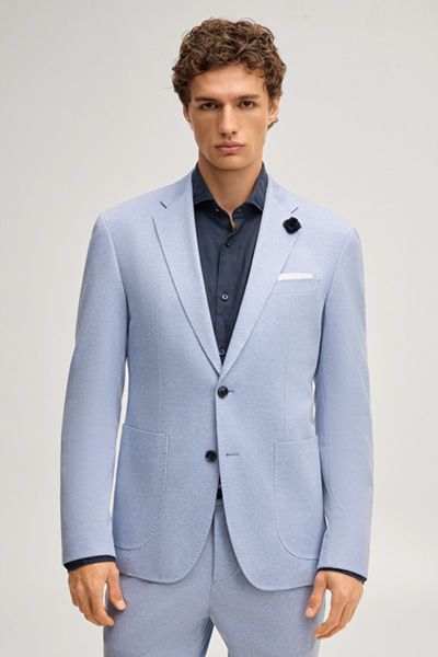 Jersey Kombi-Sakko Hoverest in Hellblau