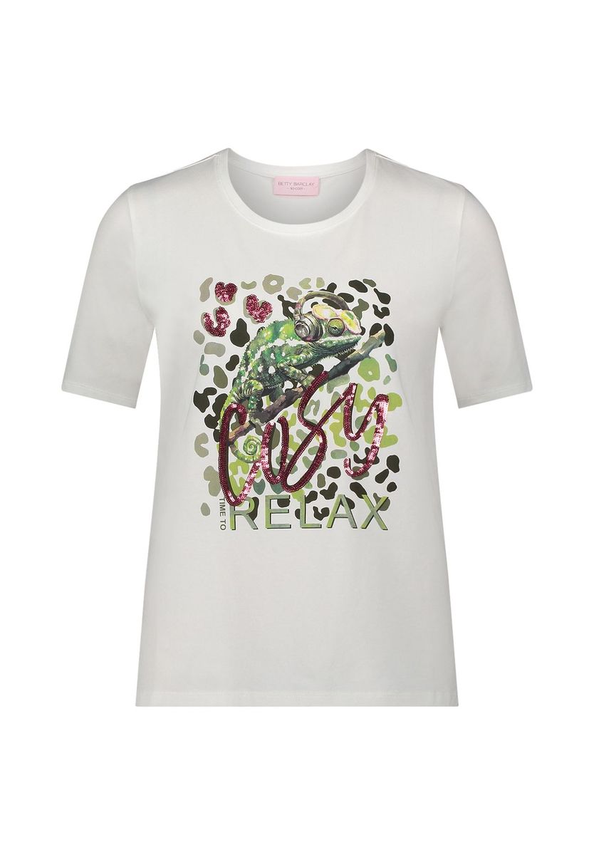 Lässiges Baumwoll-T-Shirt mit Animal-Print
