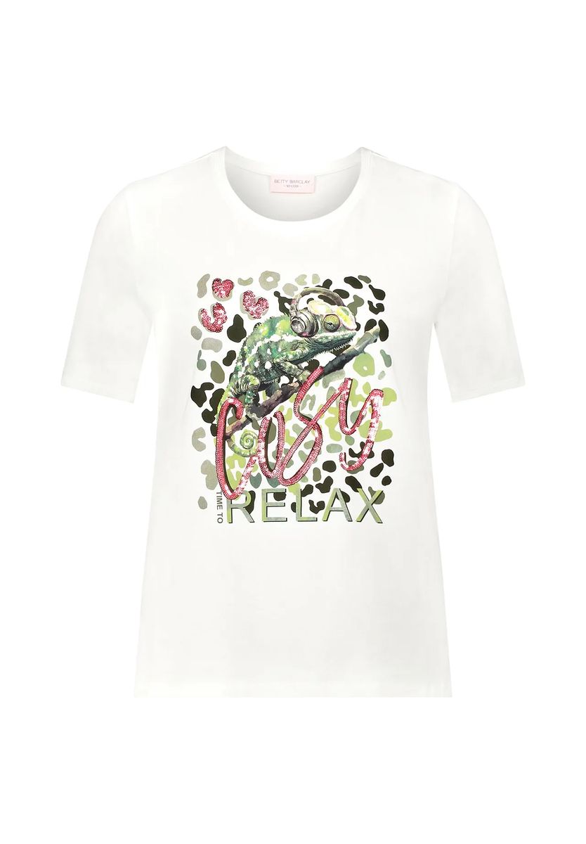 Lässiges Baumwoll-T-Shirt mit Animal-Print