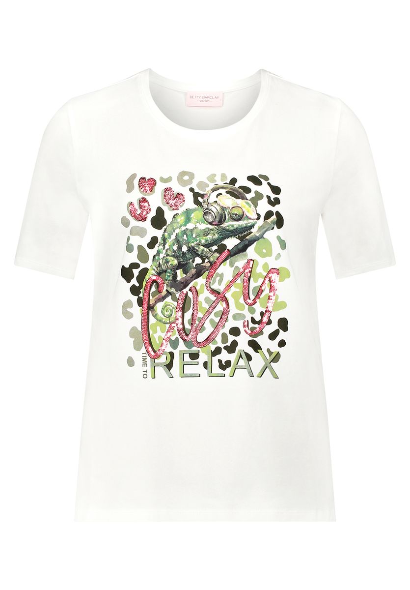 Lässiges Baumwoll-T-Shirt mit Animal-Print