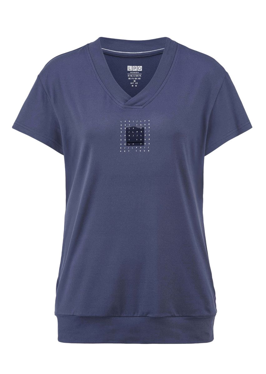 V-Ausschnitt Funktionsshirt mit Saumbündchen