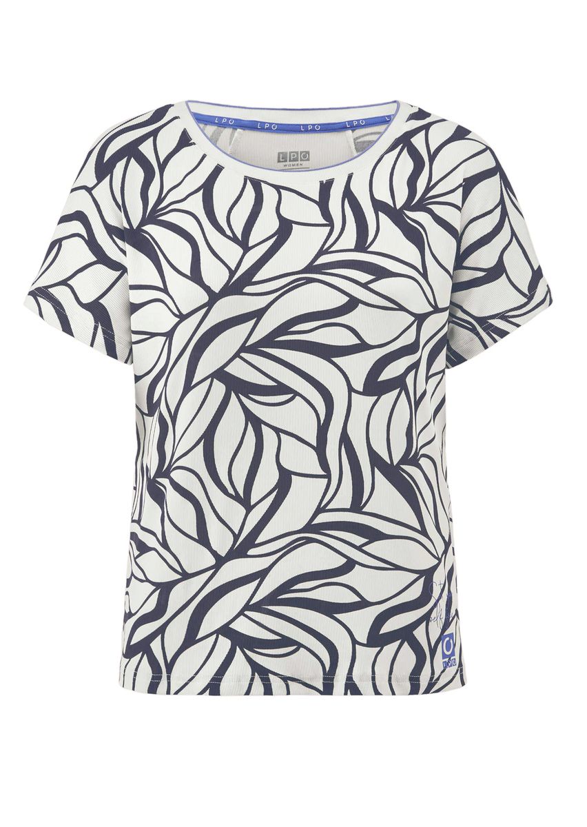 Funktionsshirt mit Blattmuster-Druck