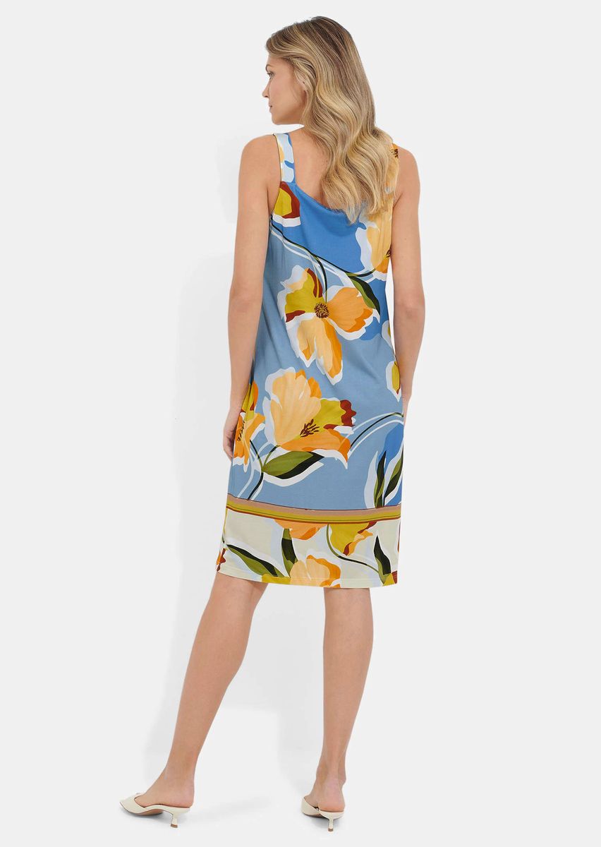 Ärmelloses Jersey-Kleid mit Blumenmuster
