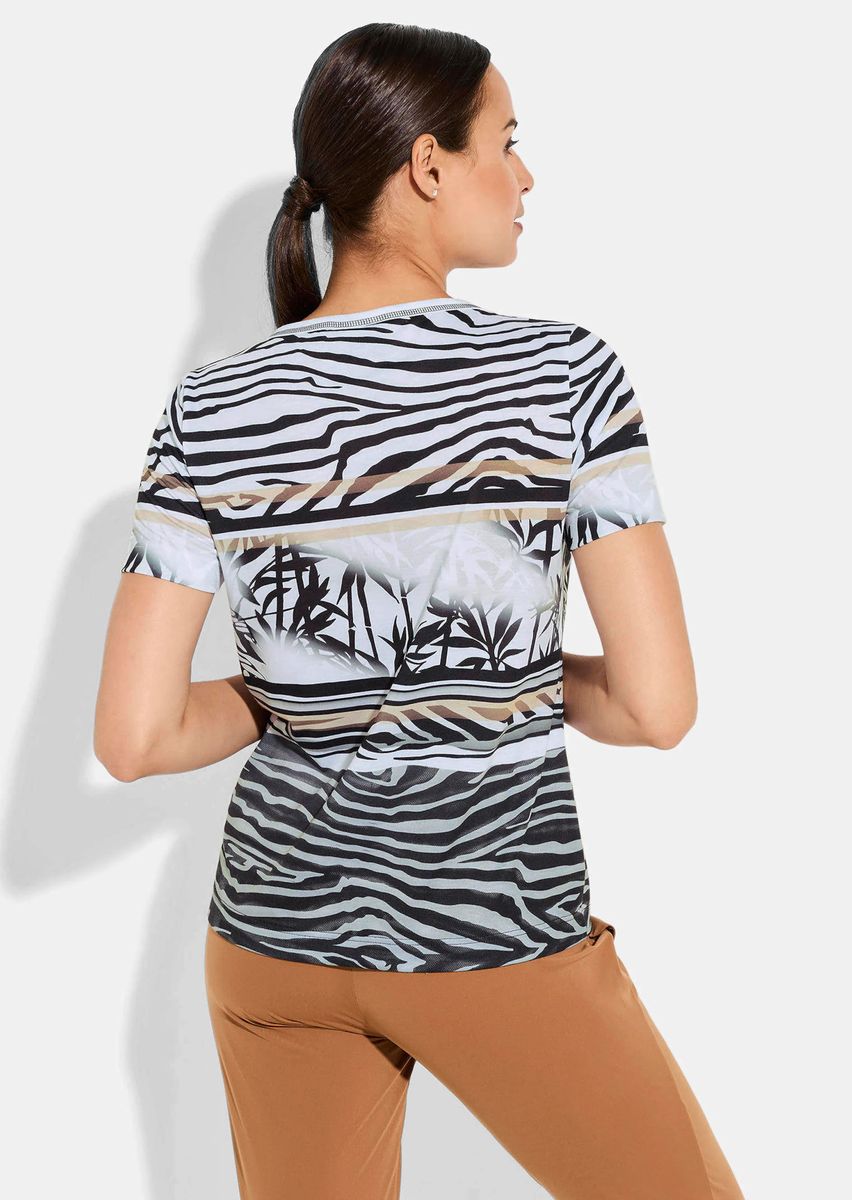 T-Shirt mit Mix-Animal-Print