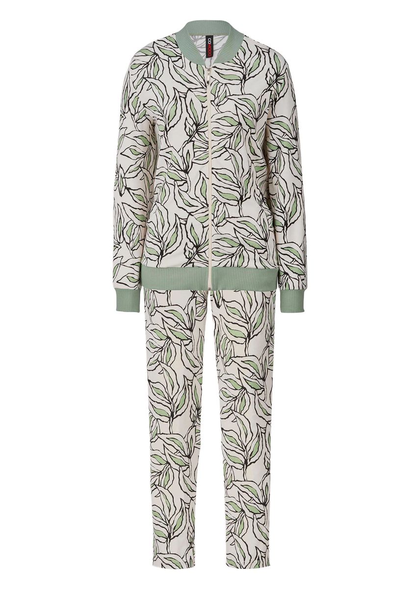 Freizeitanzug mit Blätterprint in Blousonform