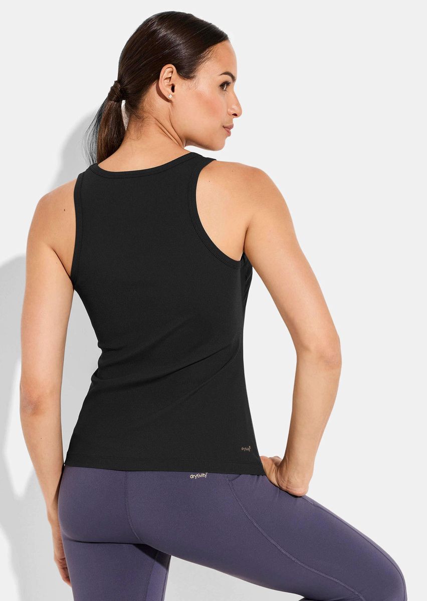 Geripptes Sport-Tanktop mit Racerback
