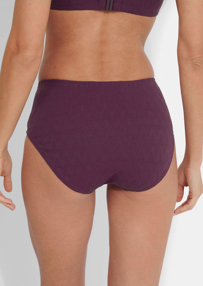 Strukturierte Bikinihose mit hohem Beinausschnitt