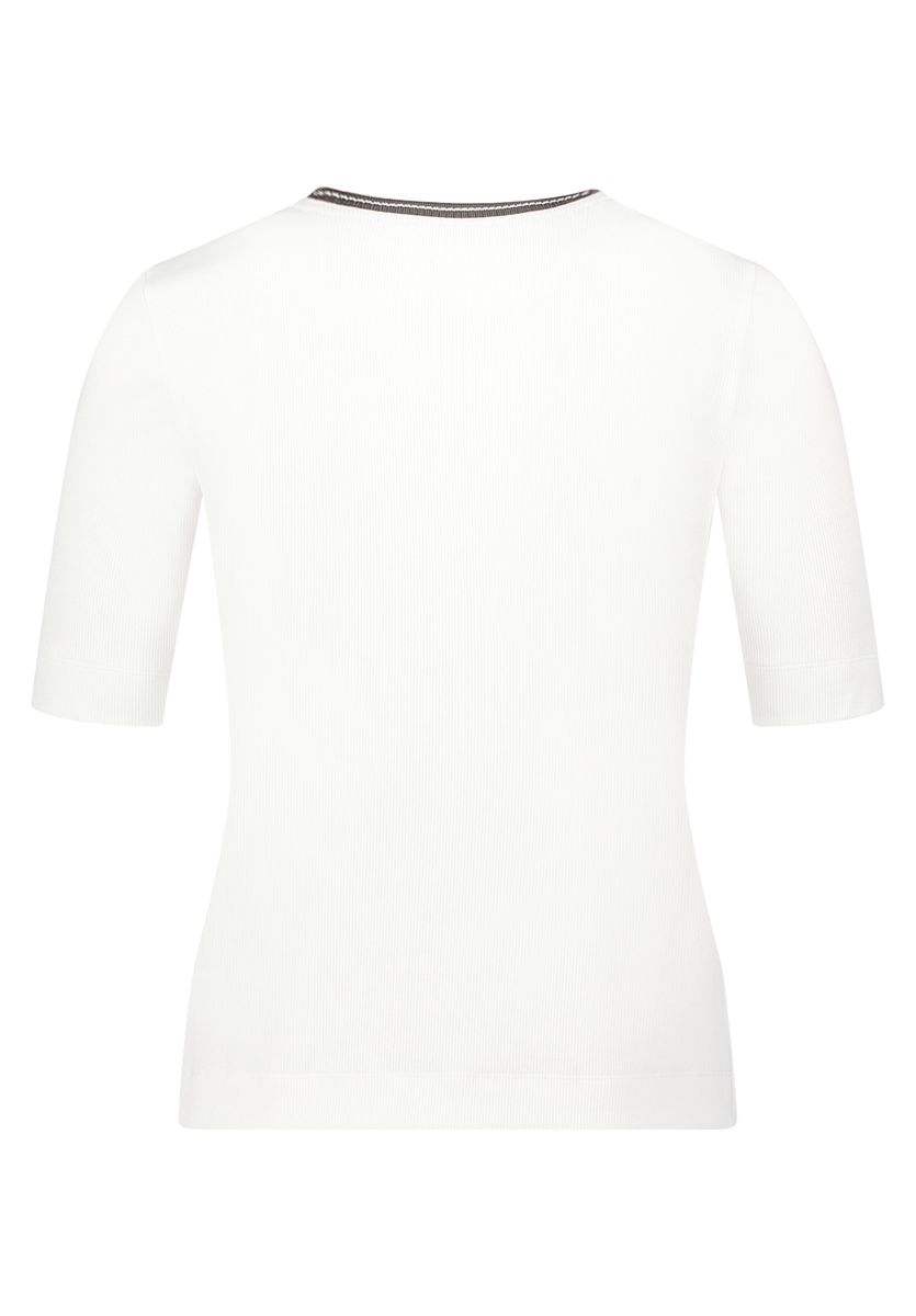 Grafik-Shirt mit Animal-Print Rippstruktur