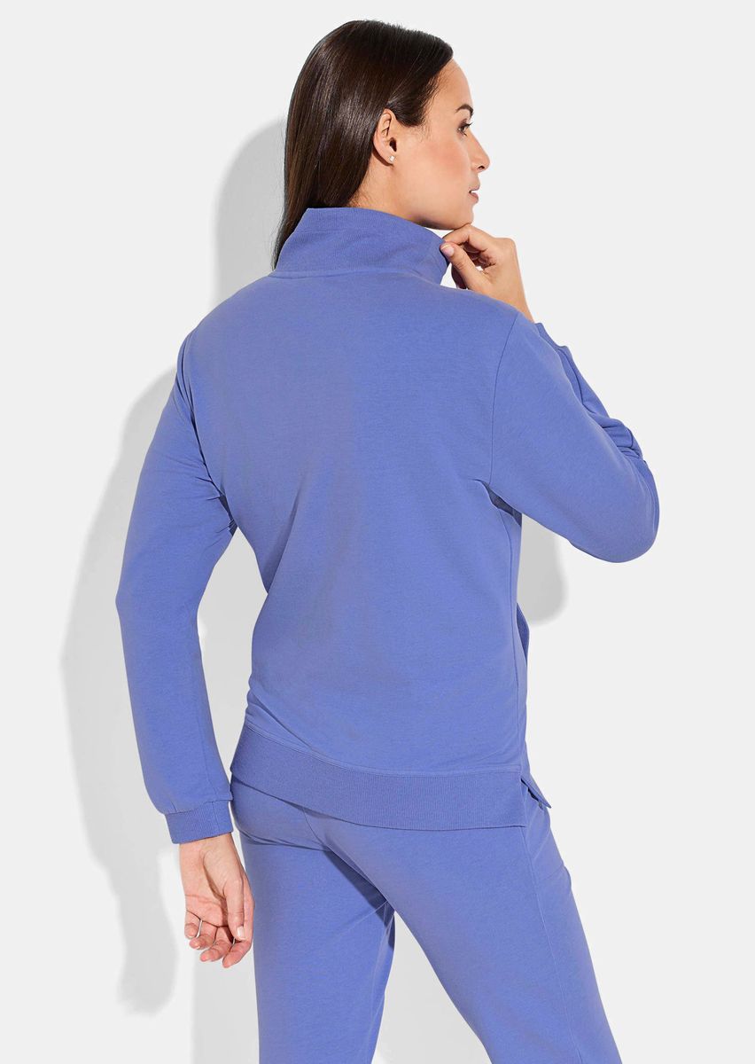 Jersey-Freizeitjacke mit Stehkragen