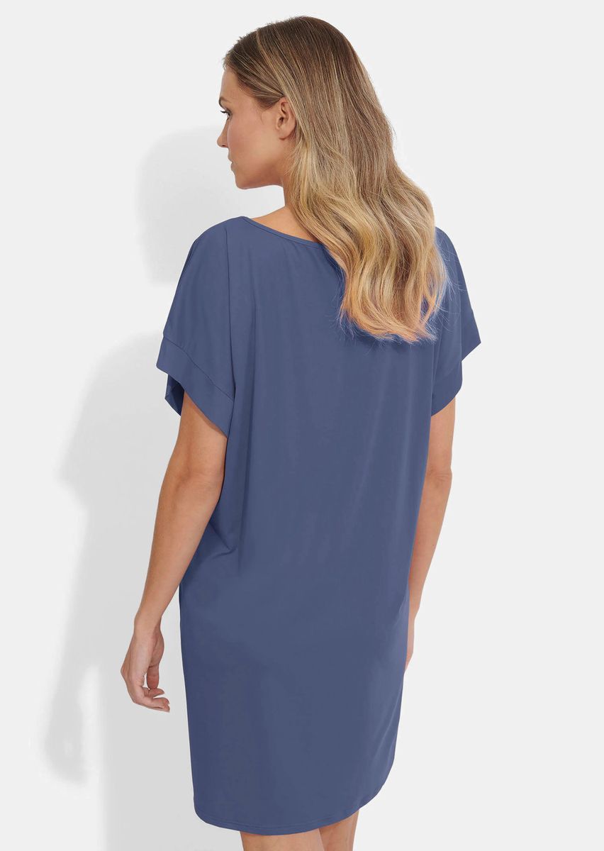 Lockeres Kurzarm-Strandkleid mit Taschen