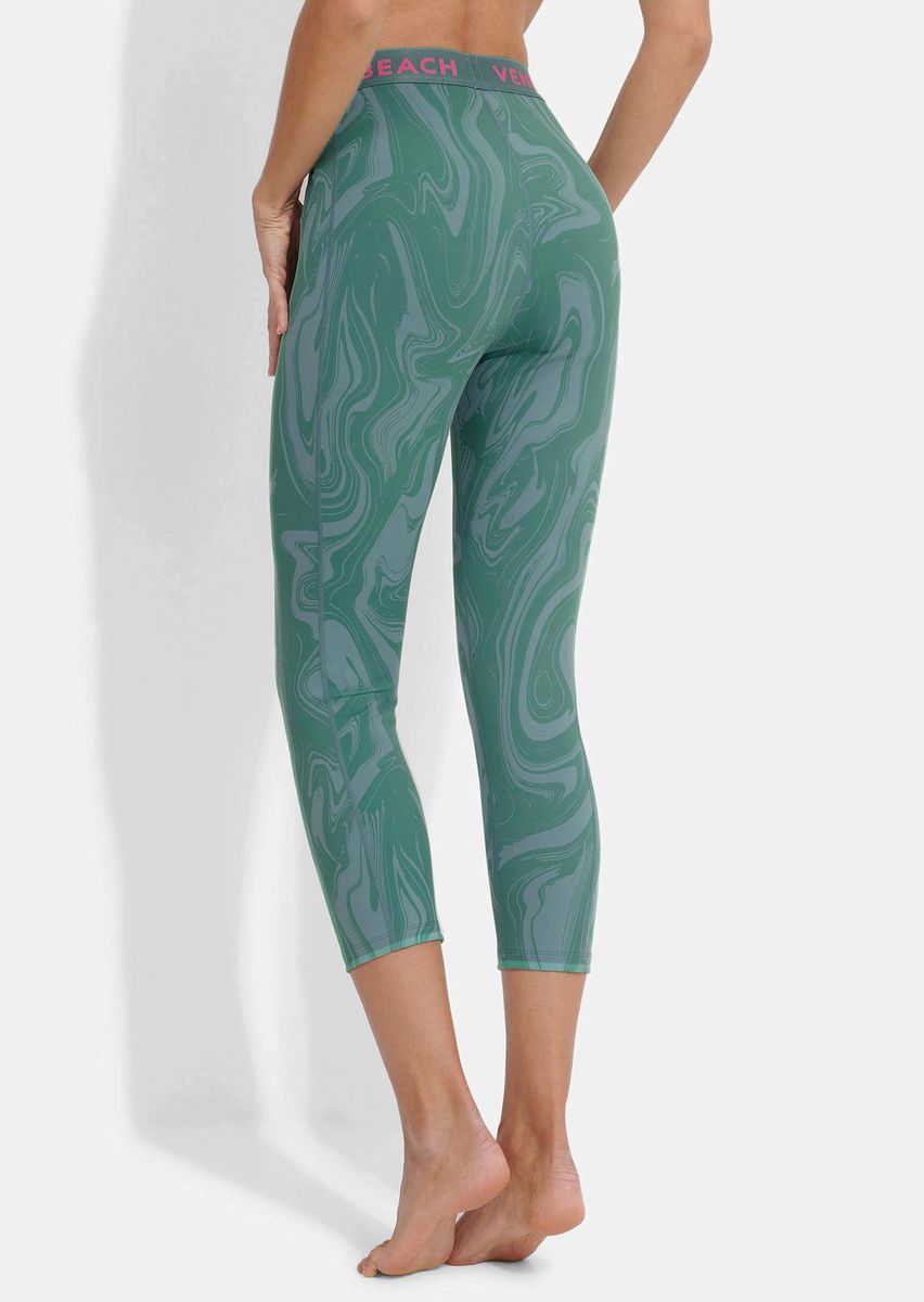 7/8-Sport-Leggings mit Marmormuster