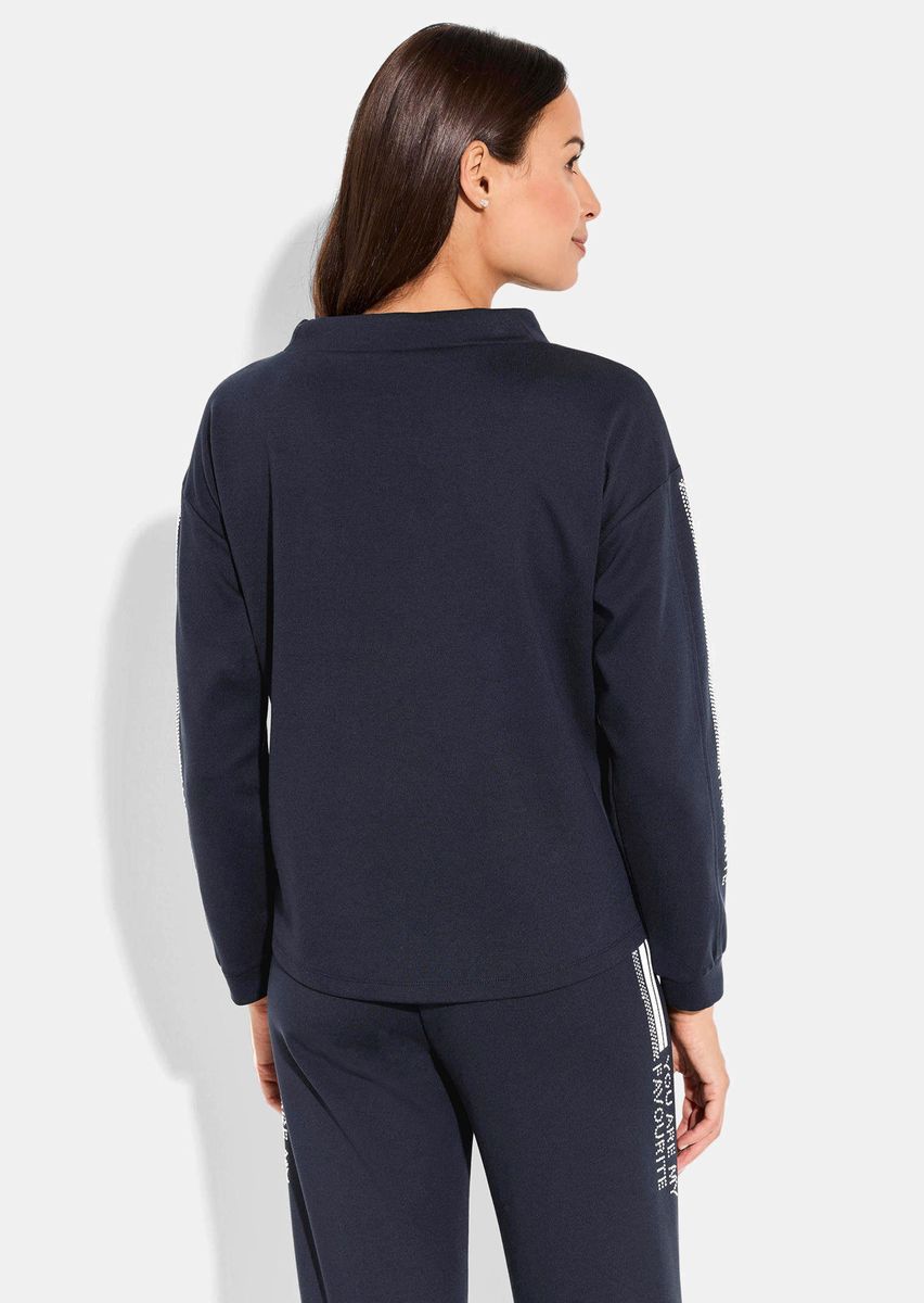 Navy-Sweatshirt mit Stehkragen