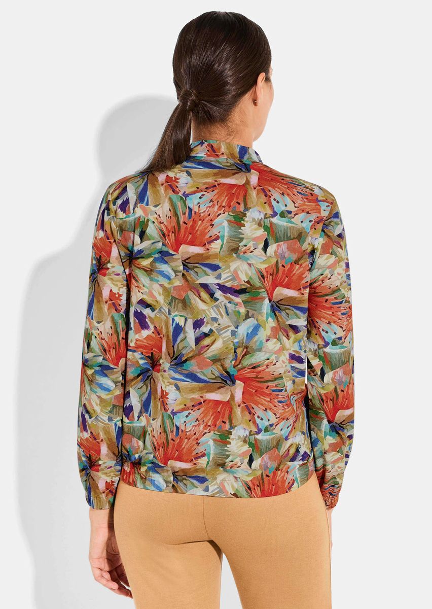 Gemusterte Blousonjacke mit Reißverschluss