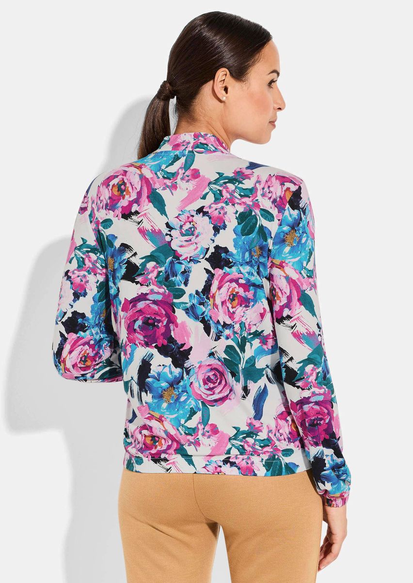 Geblümte Jerseyjacke im Blouson-Stil