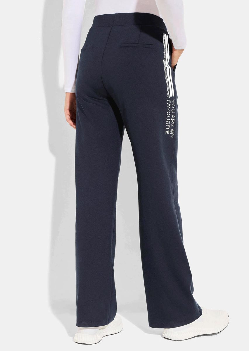 Weite Jersey-Hose mit Seitenstreifen