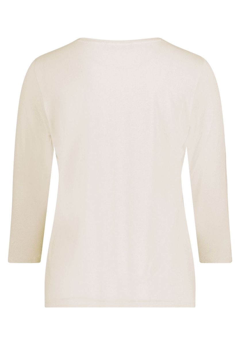 Beige Dreiviertelarm-Shirt mit Print