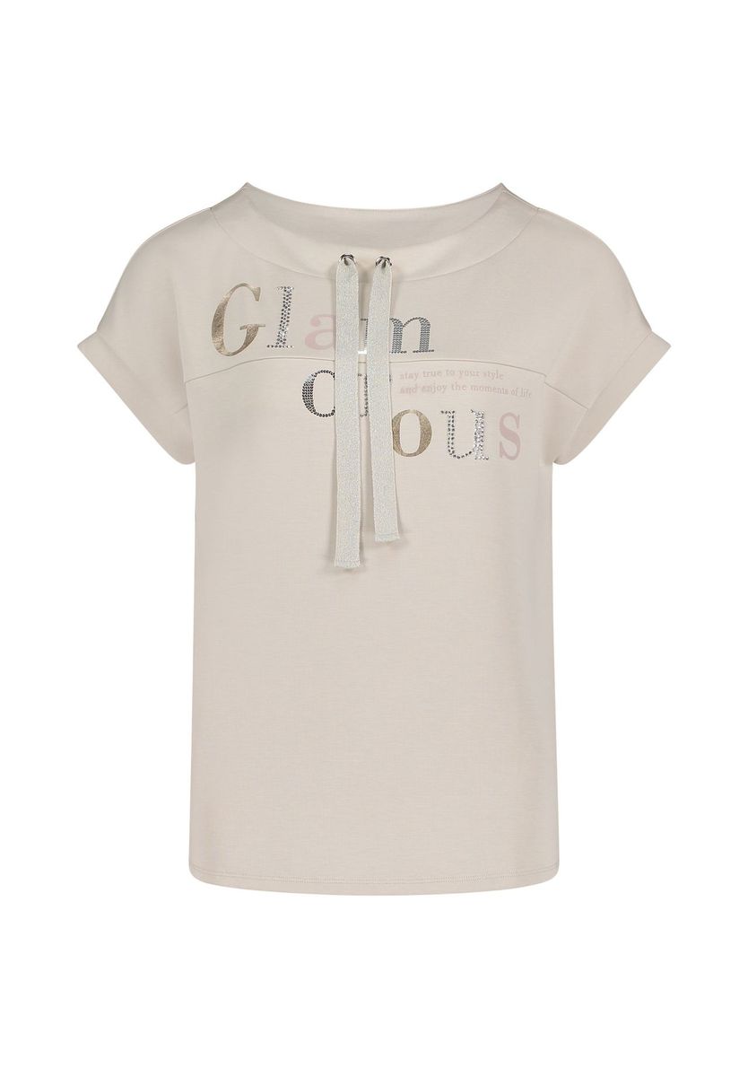 Glamouröses Shirt mit Strass und kurzen Ärmeln