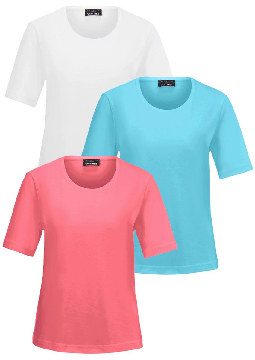 Basis-Rundhals-T-Shirt-Set aus Baumwolle
