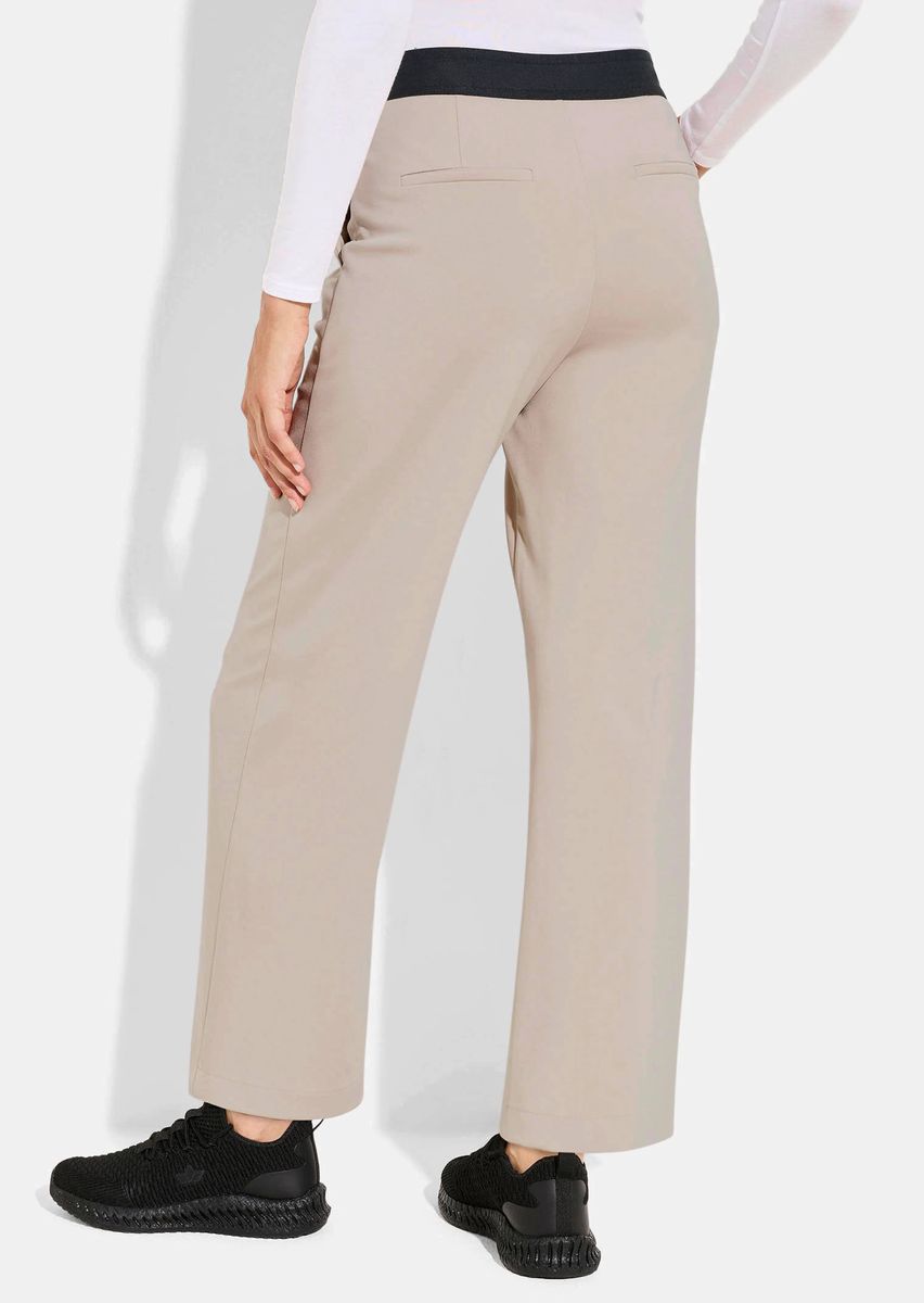 Jerseyhose mit geradem Bein und Kontrastbund