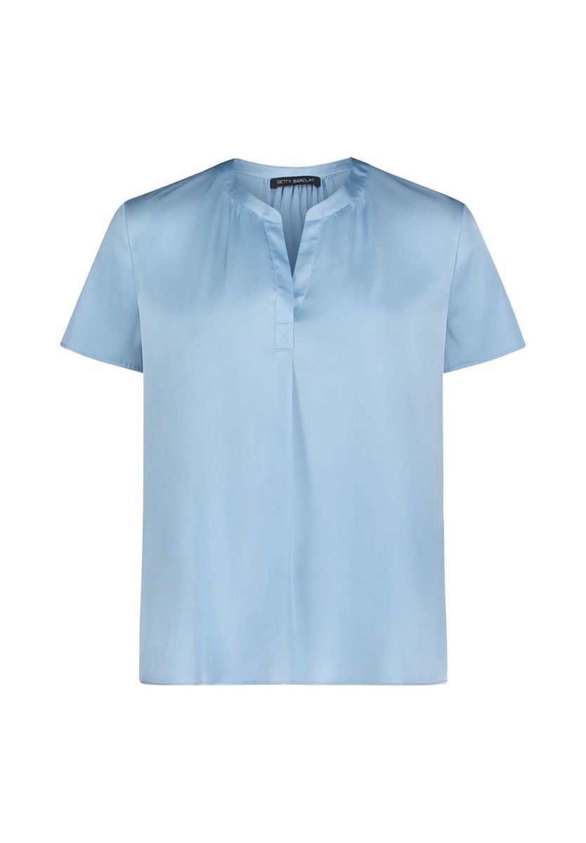 Lässige kurzärmelige Satinbluse