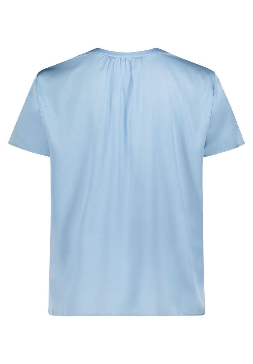 Lässige kurzärmelige Satinbluse