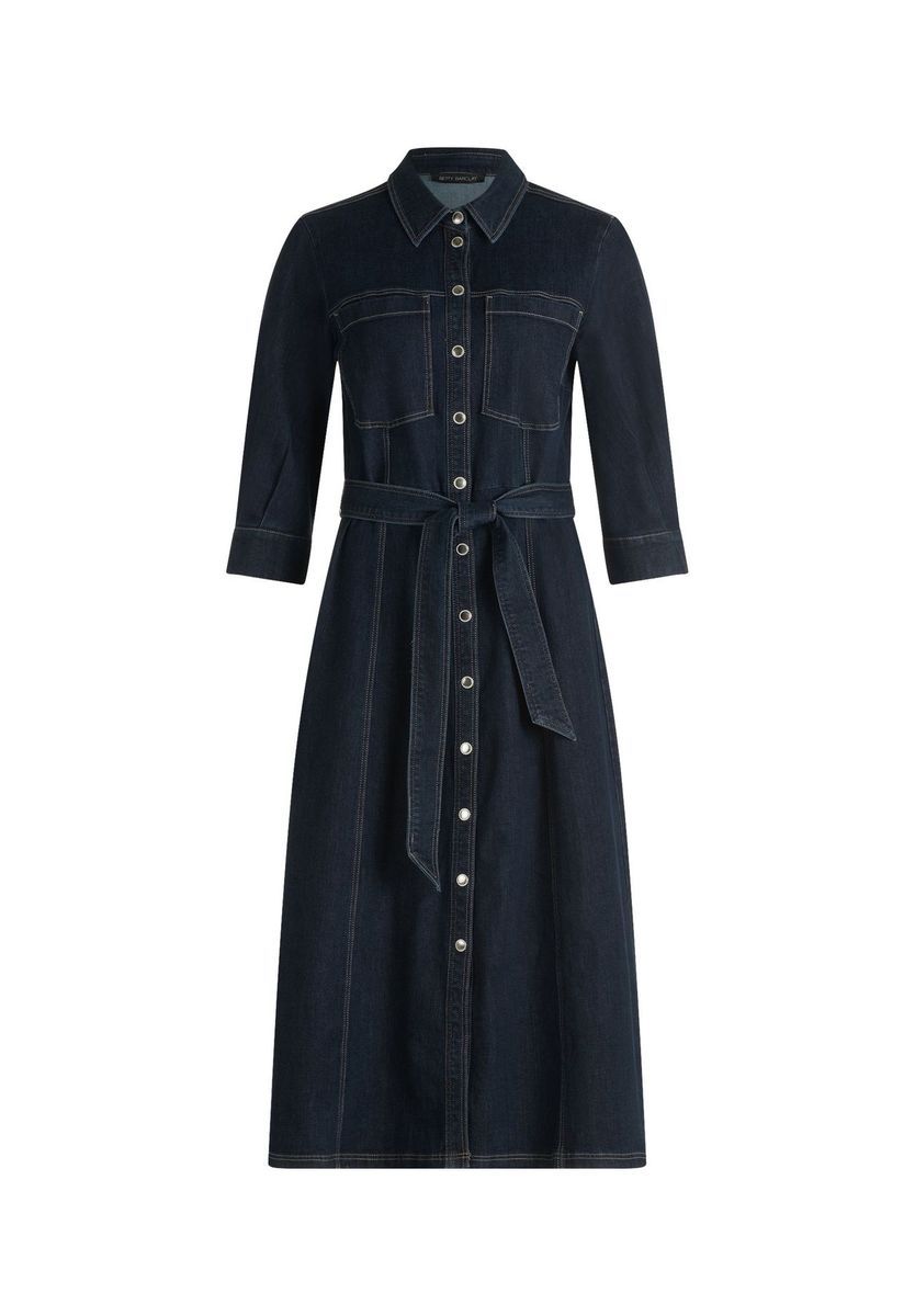 Jeans-Midi-Hemdkleid mit Gürtel