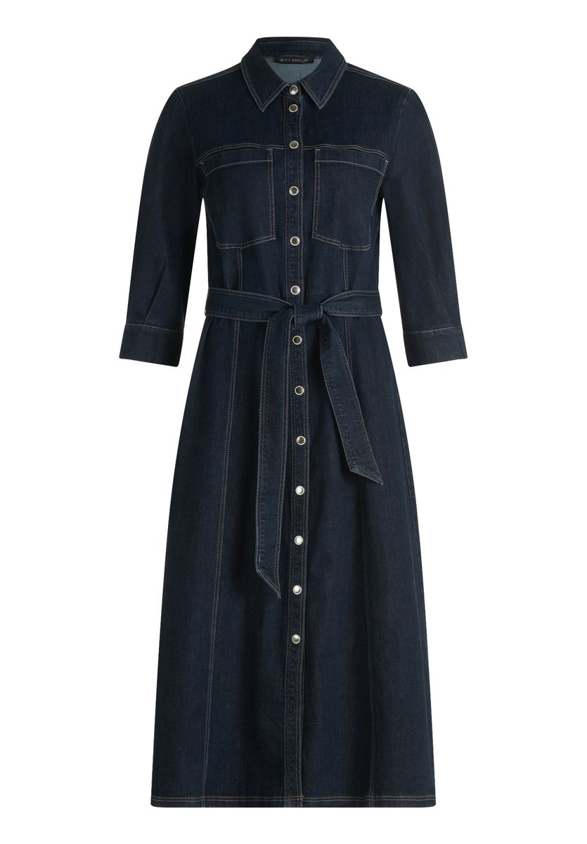 Jeans-Midi-Hemdkleid mit Gürtel