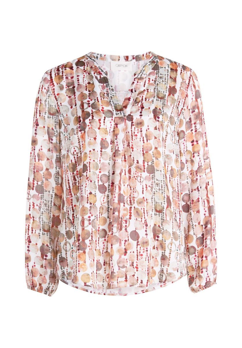 Gemusterte lässige Bluse mit V-Ausschnitt