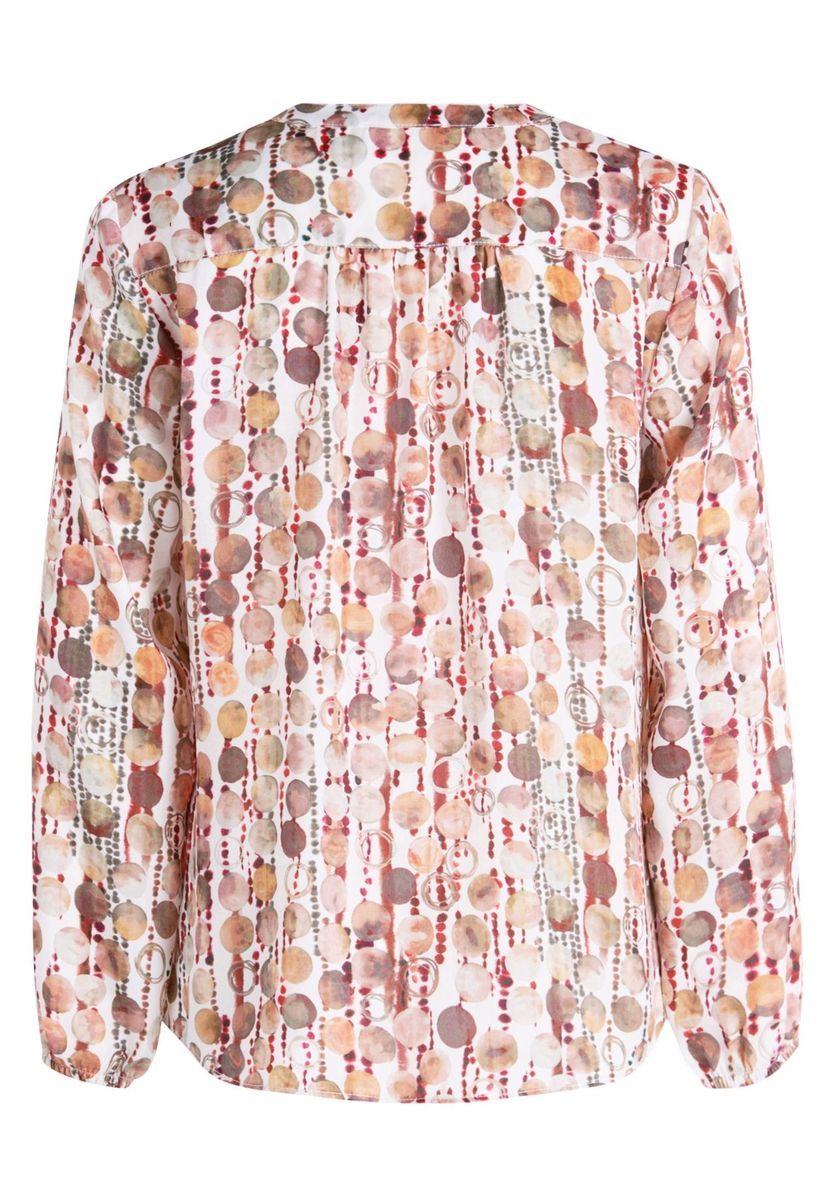 Gemusterte lässige Bluse mit V-Ausschnitt